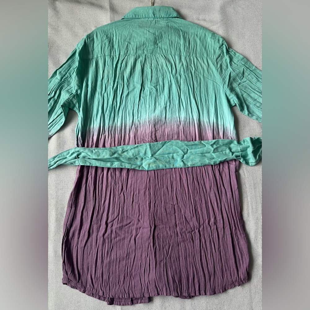 Becca by Rebecca Virtue Women's Plisse Beach Cover Up Shirt Dress - Picture 8 of 13